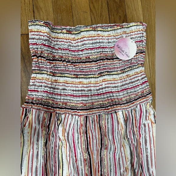 Full Circle Trends Strapless Colorful Cropped Jumpsuit With pockets PLUS Sz 3X - Picture 5 of 8